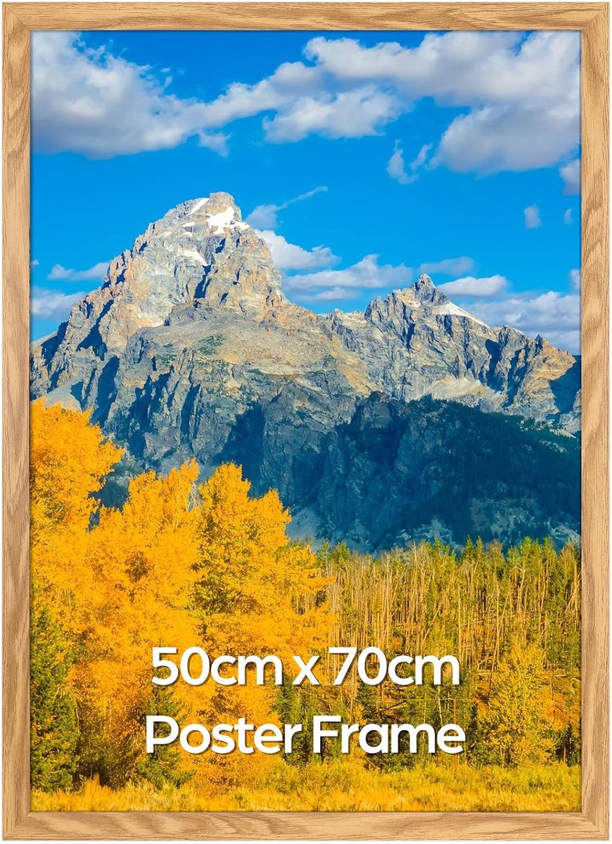 50x70 cm van MDF Hout Landelijk, Natuurlijke Muurlijst (Liggend en Staand Ophangbaar), voor Foto's, Posters en Kunstwerken, 1 Stuk