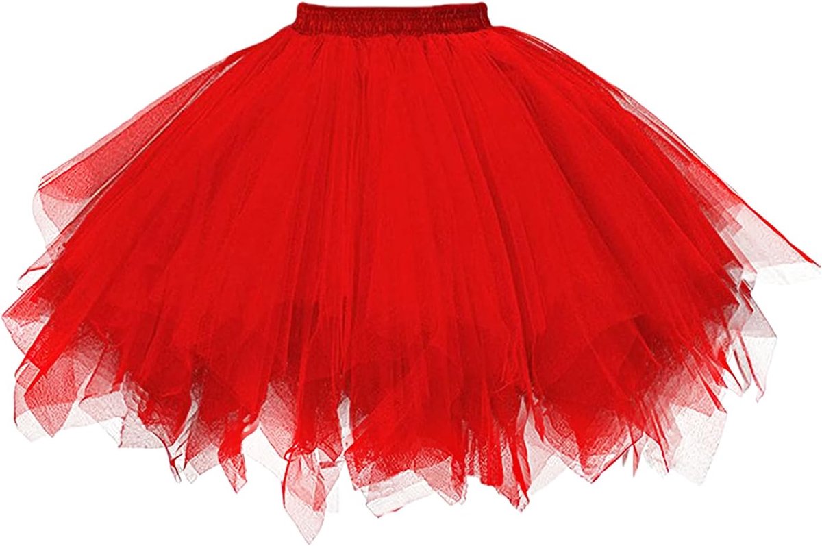 rok voor dames, knalkleurrijke meerlaagse tutu-rok voor carnaval en jaren 80-feest
