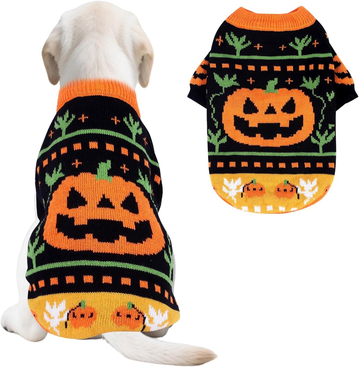 Truien Kat Pompoen Knitwear Skull Shirt Huisdier Coltrui Kleding voor Kleine Medium Grote Honden Katten Yorkie Chihuahua Pommeren (XL)
