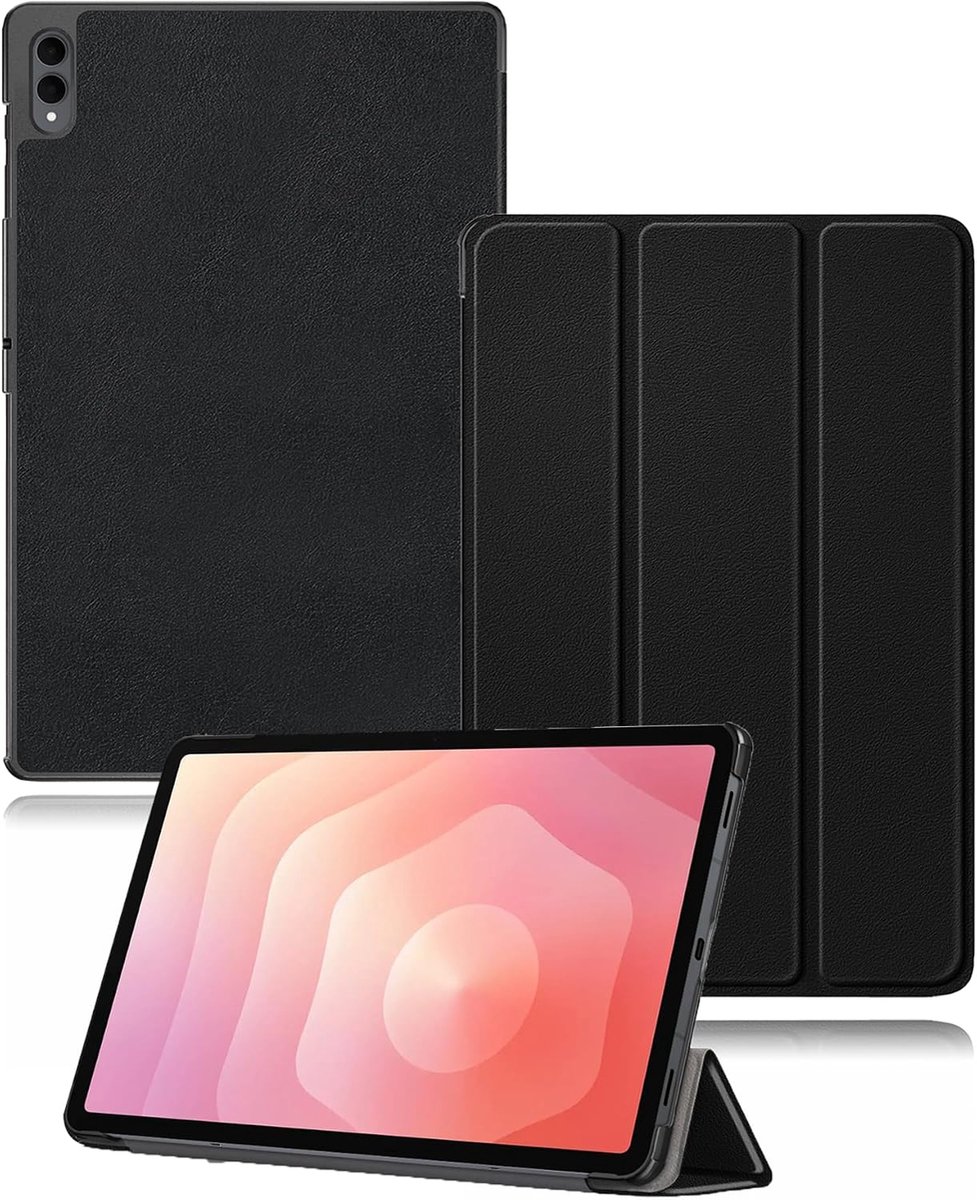 Hoes voor de Samsung Galaxy Tab S11 Ultra, 14,6 inch tablet, dunne standaard, drievoudige harde beschermhoes, toergy waterdicht, schokbestendig en stofdicht, zwart