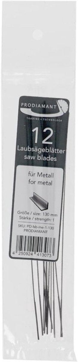 Fretzaagbladen 130 mm set van 12 voor hout, metaal en kunststof - Duitse kwaliteit