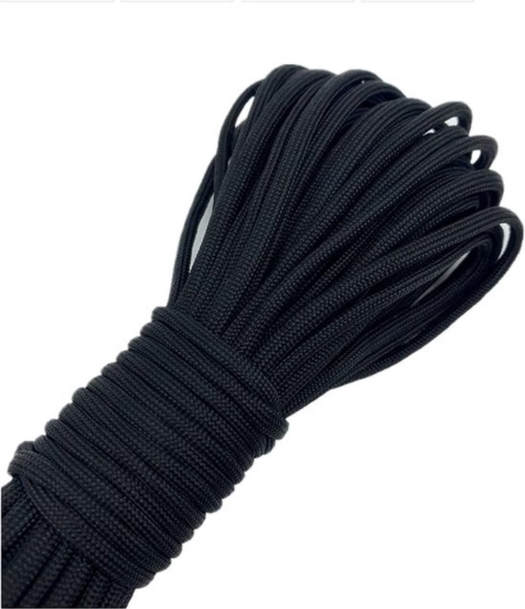 30M Zwarte Nylon Touw 6MM Multifunctioneel Touw voor Buitensporten en Tuinactiviteiten