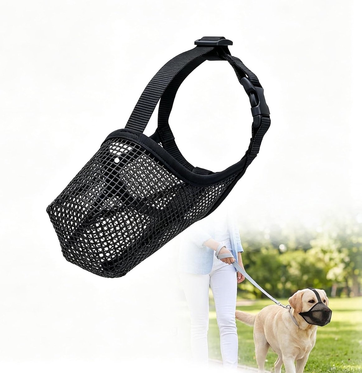 Muilkorf voor honden, verstelbare muilkorf voor honden, met Touch Fastener, ademend masker tegen bijten en inslikken, volledige bescherming voor training voor huisdieren