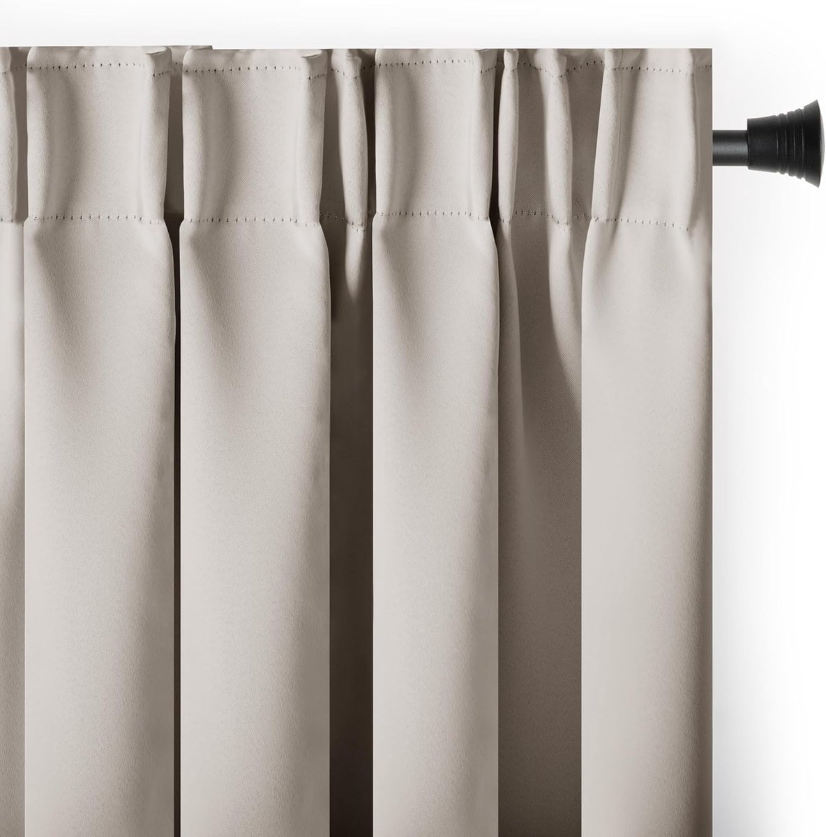 Blackout Gordijn 140x245 cm Lichtbeige 1 st. Kruidenband Verduisteringsgordijn Ondoorzichtig raamdecoratie Decoratief gordijn Blackout