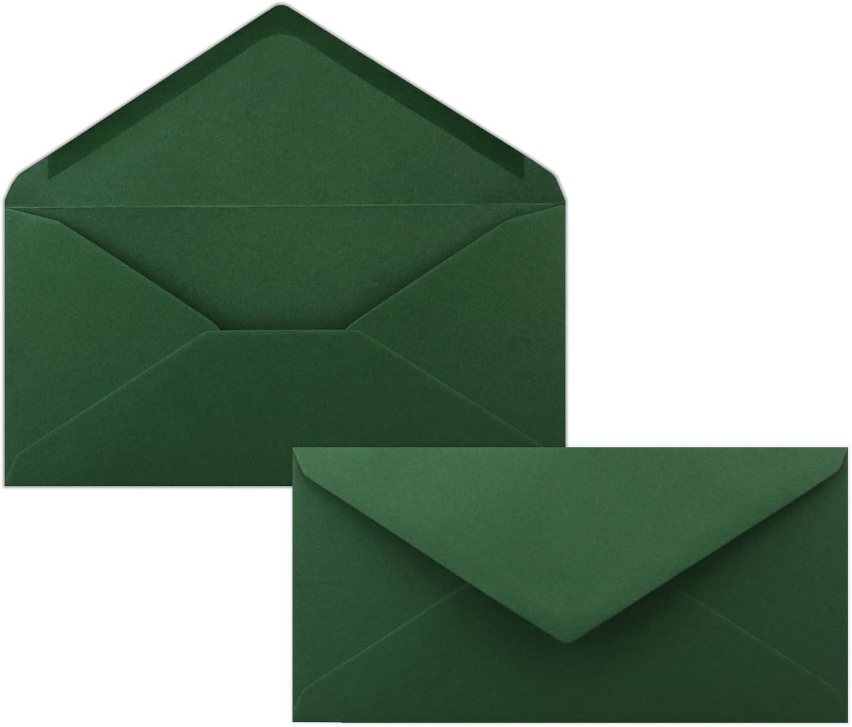 100 enveloppen mosgroen DIN lang - 110 x 220 mm (11 x 22 cm) - natte plakrand zonder venster - ideaal voor uitnodigingskaarten - FarbenFroh by GUSTAV NEUSER