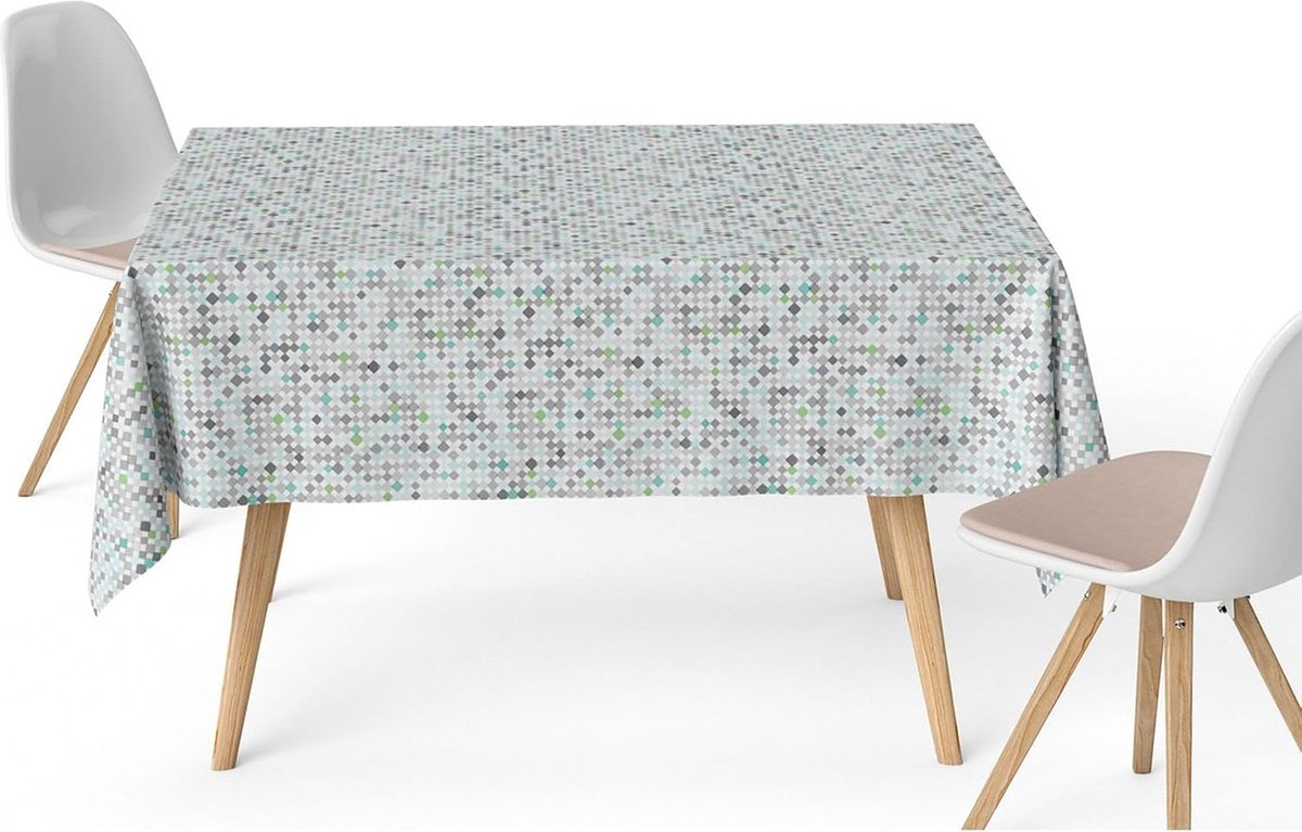 Vlekafstotend tafelkleed voor rechthoekige tafel, afmeting 200 x 140 cm, vuilafstotend tafelkleed, extra zacht en waterdicht, groen