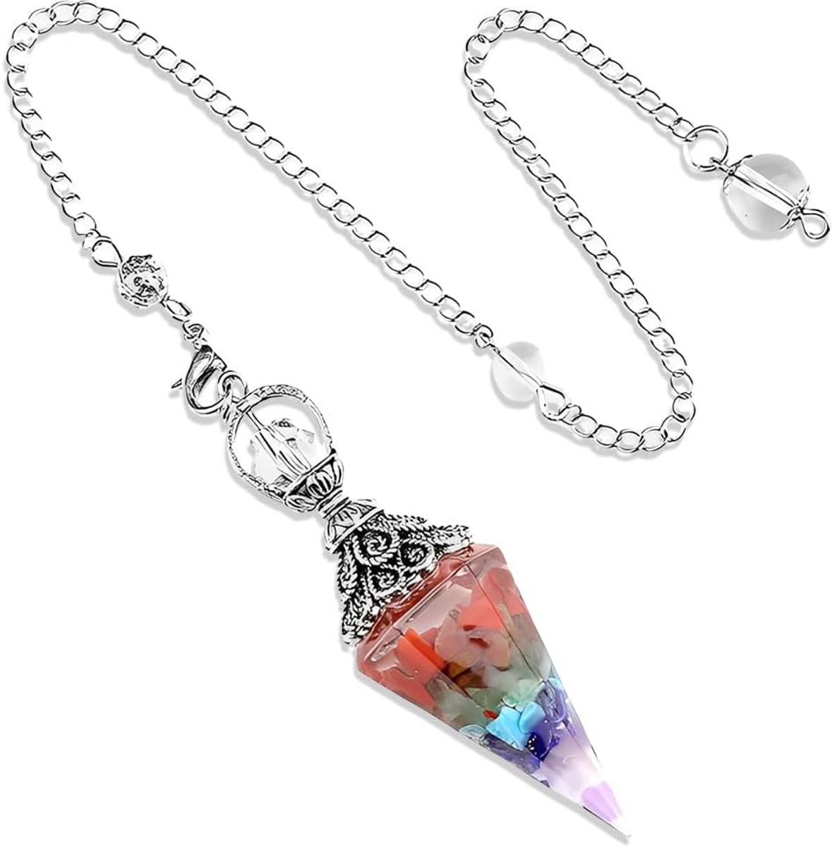 (1 stuk) waarzeggerij en wenshengel, opvallend kristal, esoterie, zeshoekige ketting, helende harspap, Reiki, kristalhelende steen