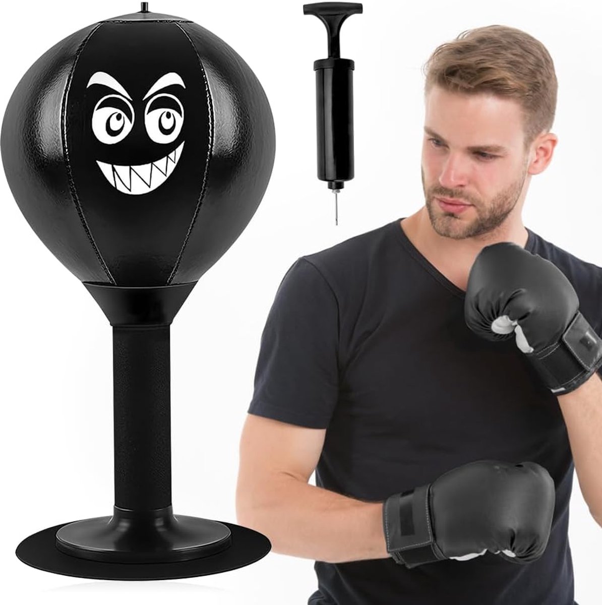 Dailygoods - Kantoor Punching Ball Tafel met Zuignap - Mini bokszak voor stressverlichting