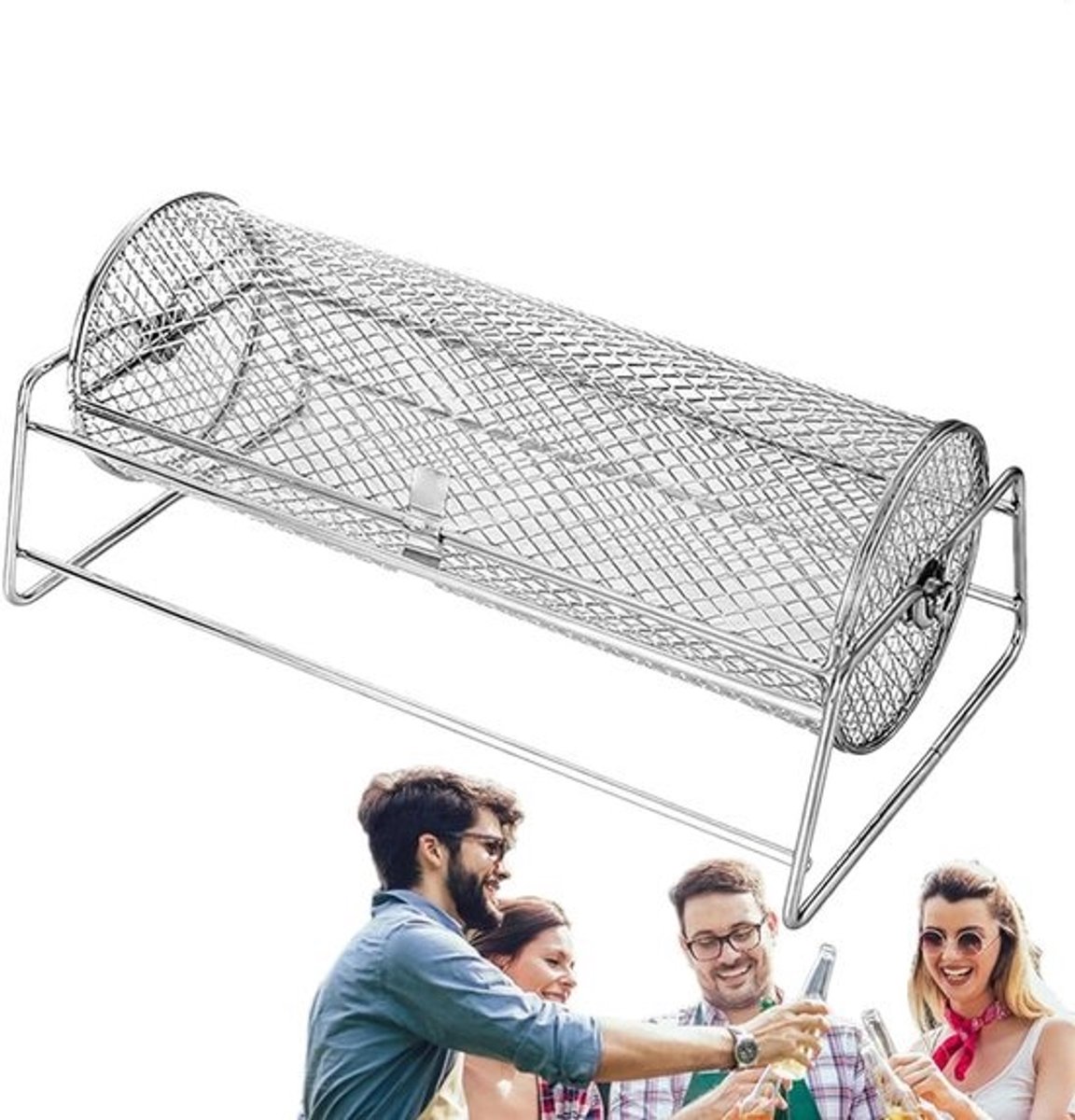 BBQ Grillmand - Grillbuis Net - Groenten Grillen - Roestvrij Staal - 355 x 19 x 14 cm - Zilver