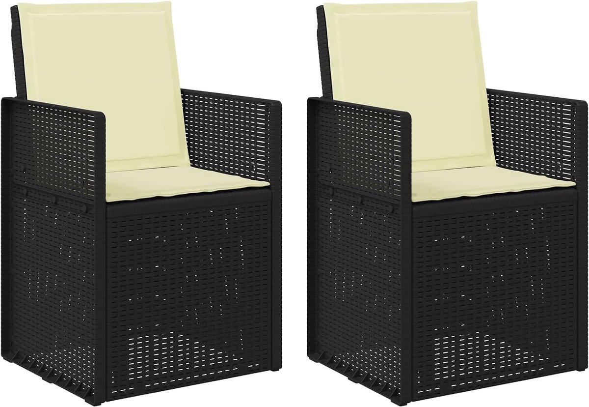 eetkamerstoelen 2 stuks antraciet crème PP