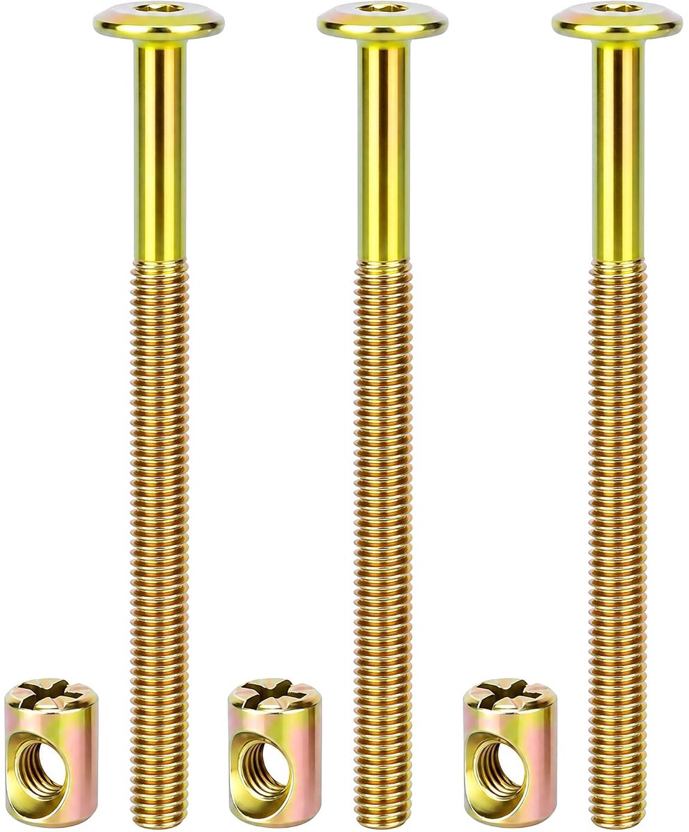 Dailygoods- Meubelbout 60mm - M6 Bouten/Moeren - Schroeven - Multifunctioneel - Geschikt voor Meubels - Set van 10