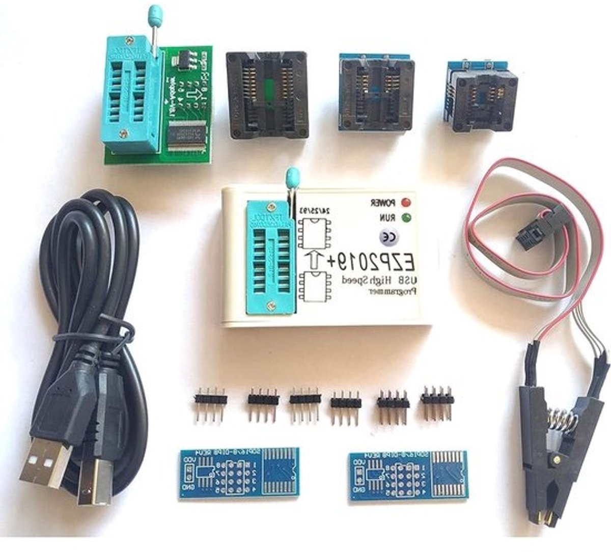 USB SPI Programmeerder - EEPROM Flash Programmeerapparaat - Apparaat Reparatie - Hoge Snelheid USB 2.0 - Compact formaat - Zwart