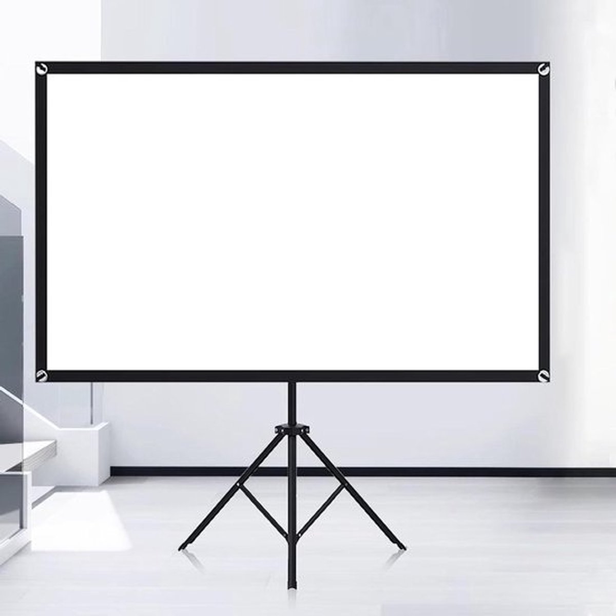 Projectiescherm Met Standaard - Buitenprojectiescherm Statief - Thuisbioscoop Films - Kreukvrij Ontwerp - 60 72 Inch - Wit