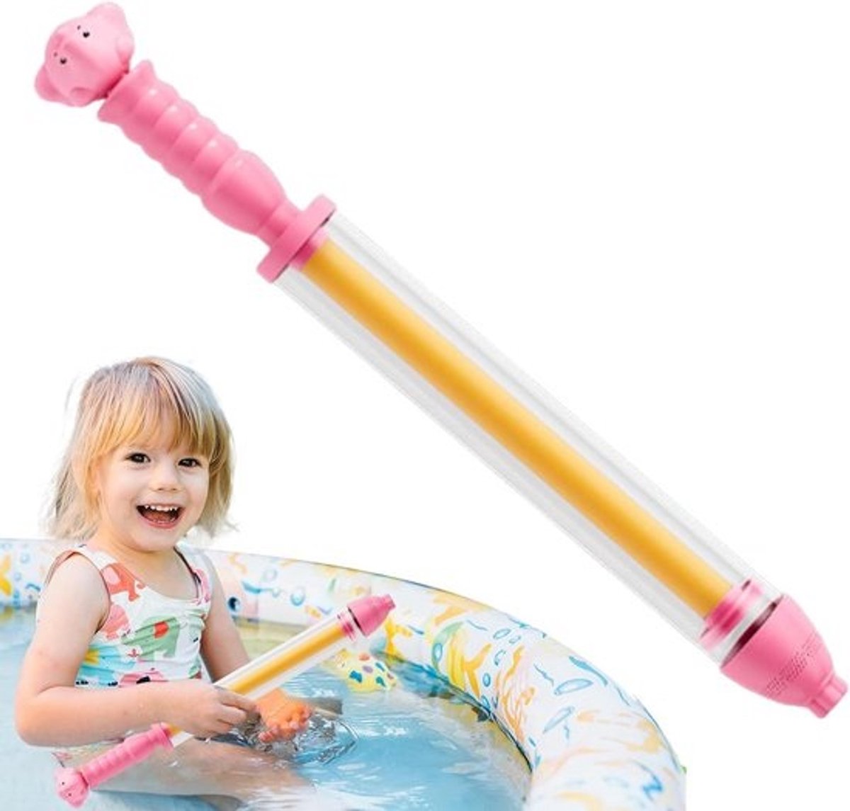 Kinderwatersproeier - Waterpistool Speelgoed - Buitenspelen - Uittrekbare Structuur - 53 cm - Roze