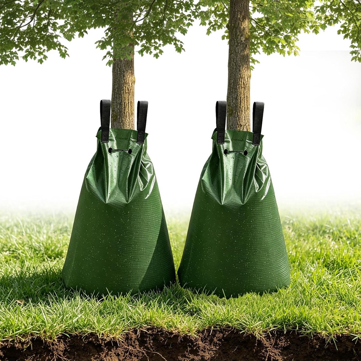 Gietzak voor bomen, 75 l, druppelirrigatiesysteem, langzame afgifte, waterzak van pvc, uv-bestendig, voor onderhoud (2)