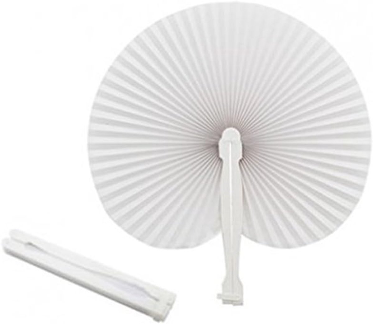 witte handwaaiers, 50 stuks, opvouwbaar, voor op een bruiloft, verjaardag en feest