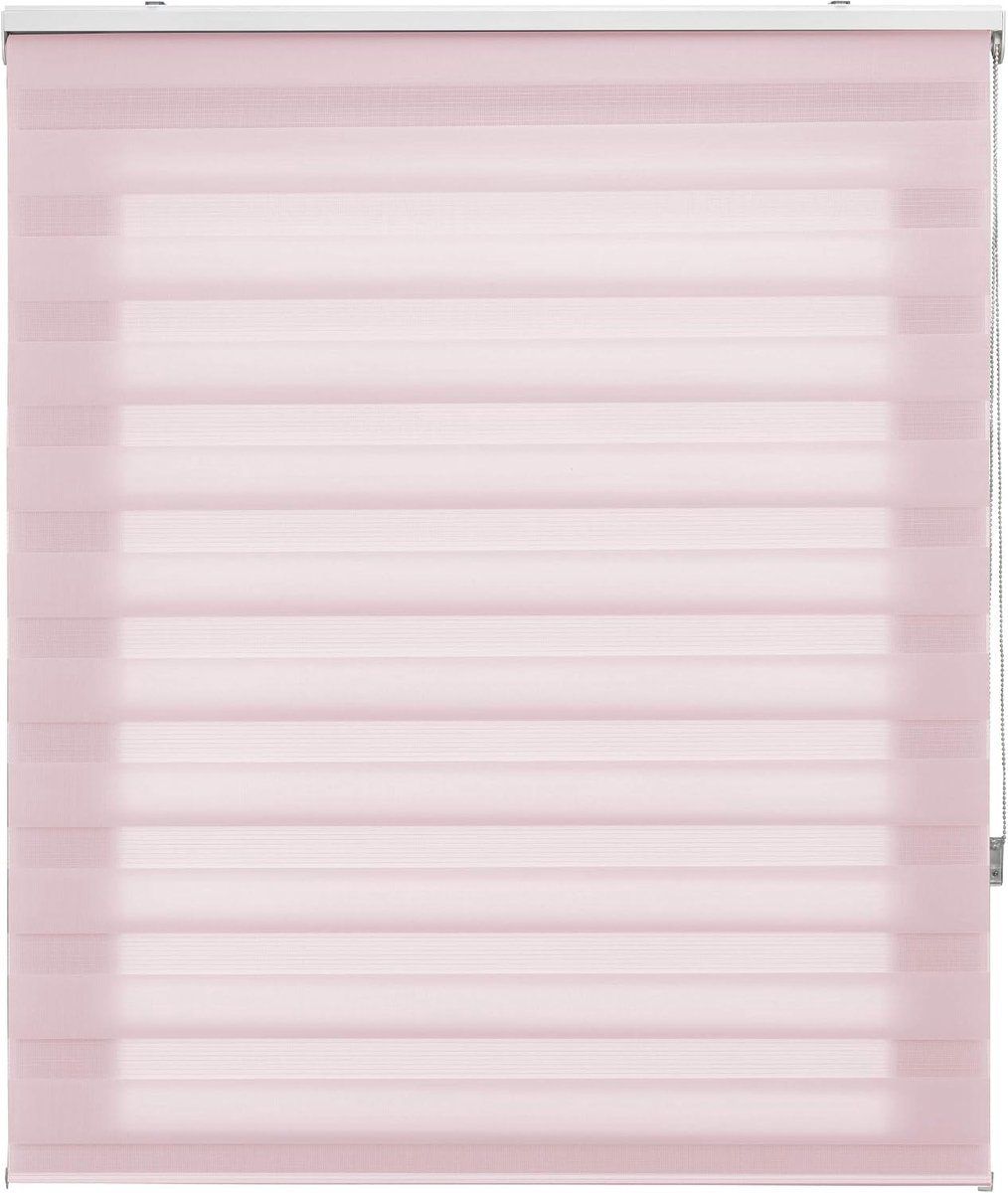 Dag en nacht rolgordijn - roze - rolgordijn 85 x 180 cm (b x h), stofmaat 82 x 175 cm, dag en nacht
