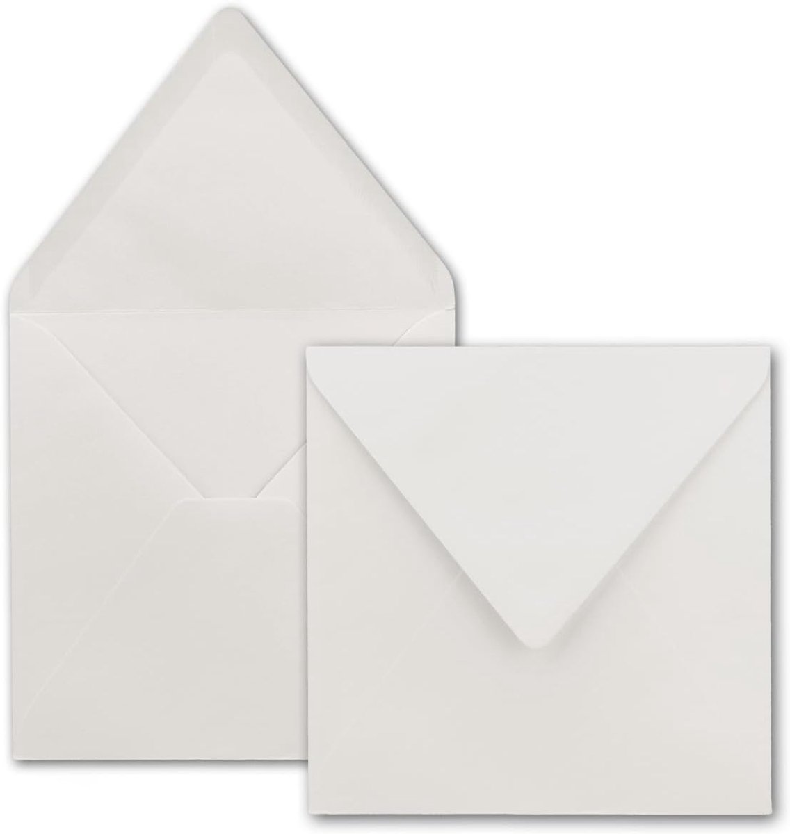 50x Vierkante Briefumschläge in Lichtgrijs (Grijs) - 15,5 x 15,5 cm - zonder venster, met natte verlijming - 110 g/m² - Voor uitnodigingskaarten voor bruiloft, verjaardag en meer - FarbenFroh-serie