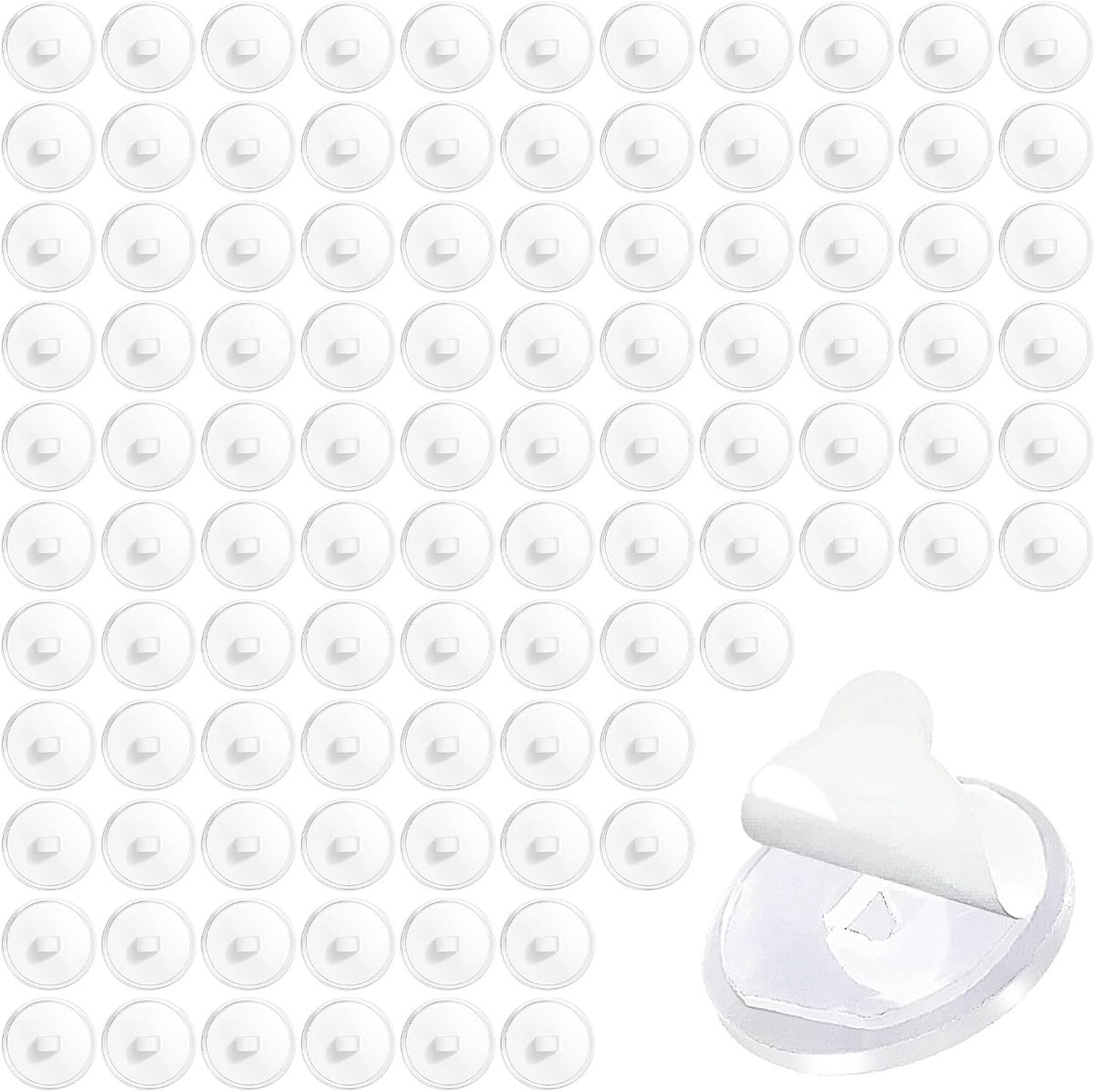 100 stuks transparante plakhaakjes voor het plafond, extra sterk (2 cm), zelfklevende haakjes zonder boren voor ramen, muren, deuren - transparante plafondhaakjes voor decoratie
