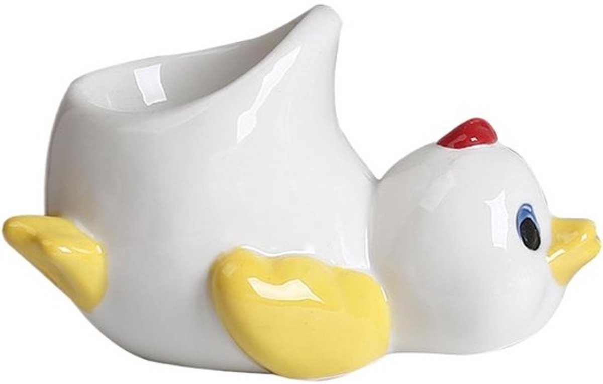Keramische Kippeneihouder - Eierstandaard Kuiken - Ontbijttafel Decoratie - Schattig Dierenontwerp - 11 cm Hoog - Veelkleurig