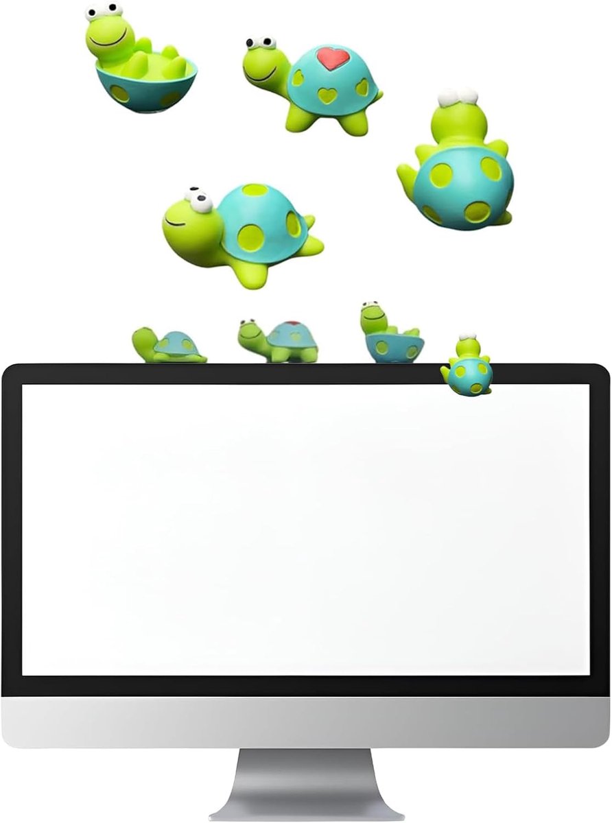 4 schildpadden kantoor gadgets en decoratie, mini figuren