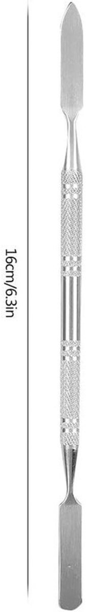 Wax Spatel - Applicator Tool - Speciale Effecten Cre\ - Dubbelzijdig Ontwerp - 16 cm - Zilver