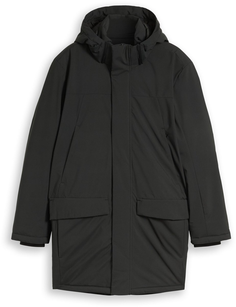 Tom Tailor Denim - Parka met relaxte pasvorm en afneembare capuchon - Maat XL - Coal Mine Grey