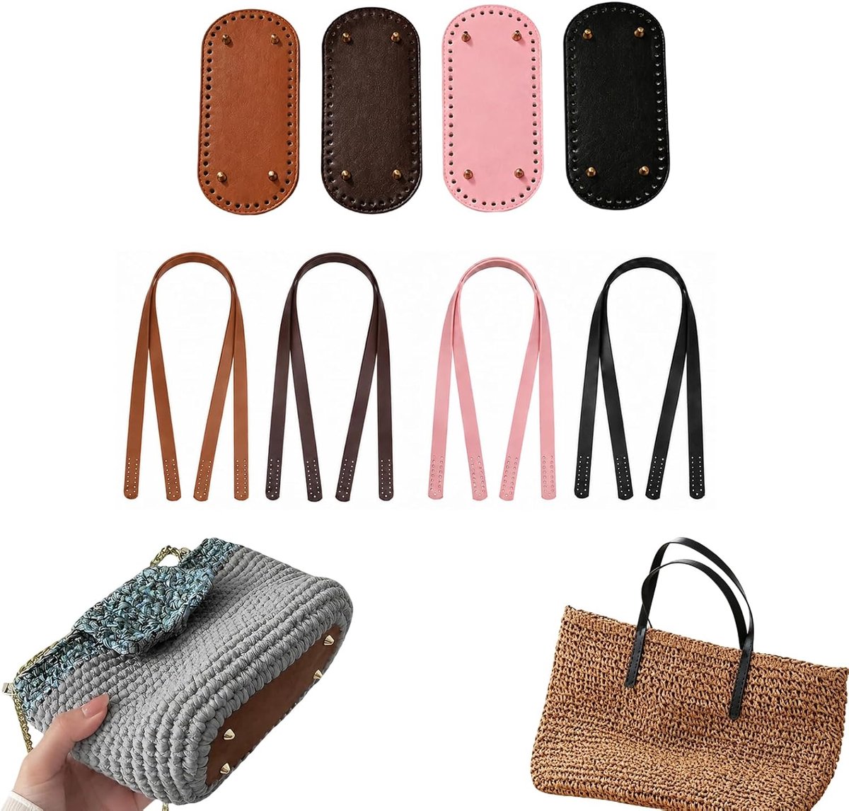 Zakbodem voor haaktassen 22 x 10 cm - PU-leer - waterafstotend en slijtvast - ideale basis voor schoudertas - ShopVlot