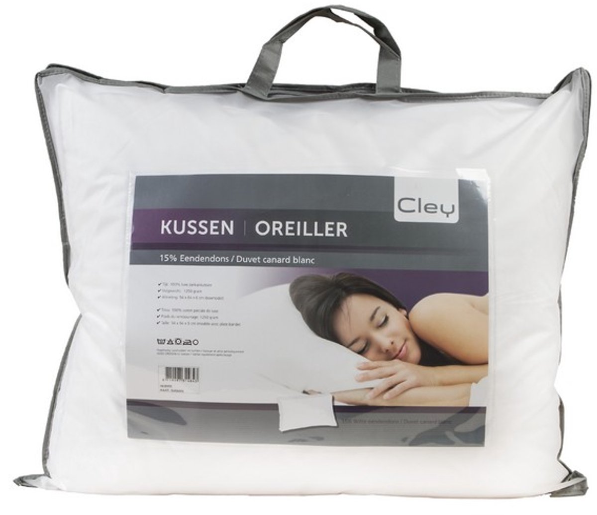 Cley 15% Witte Eendendons - 54x64+6 (boxmodel) cm