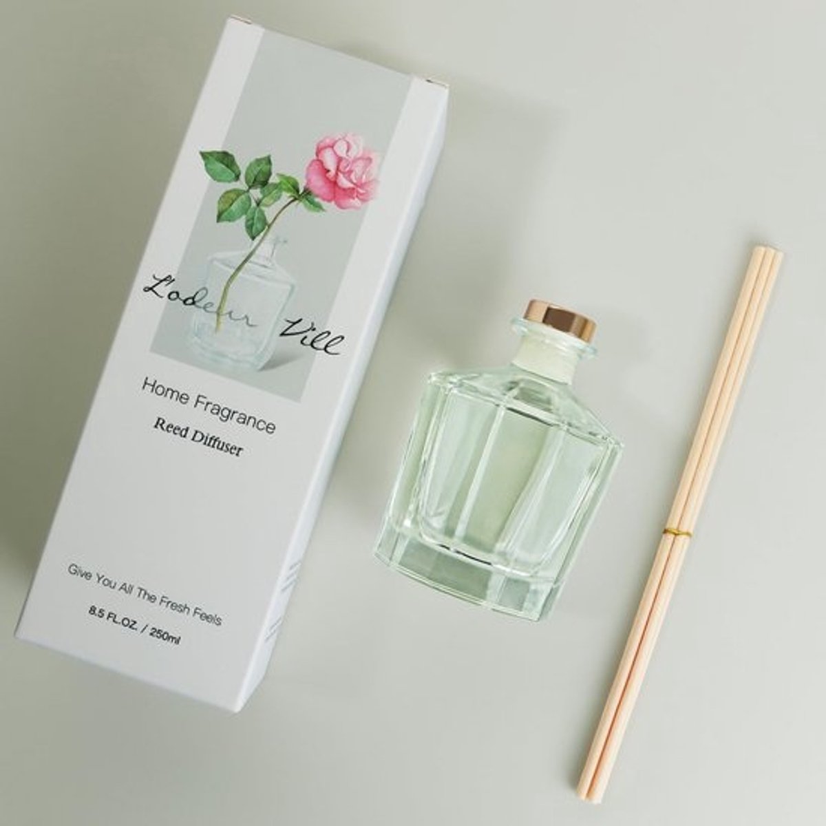 Geurstokjes Diffuser Set met 10 Stokjes - Luxe Vanille Geur voor Huis en Badkamer