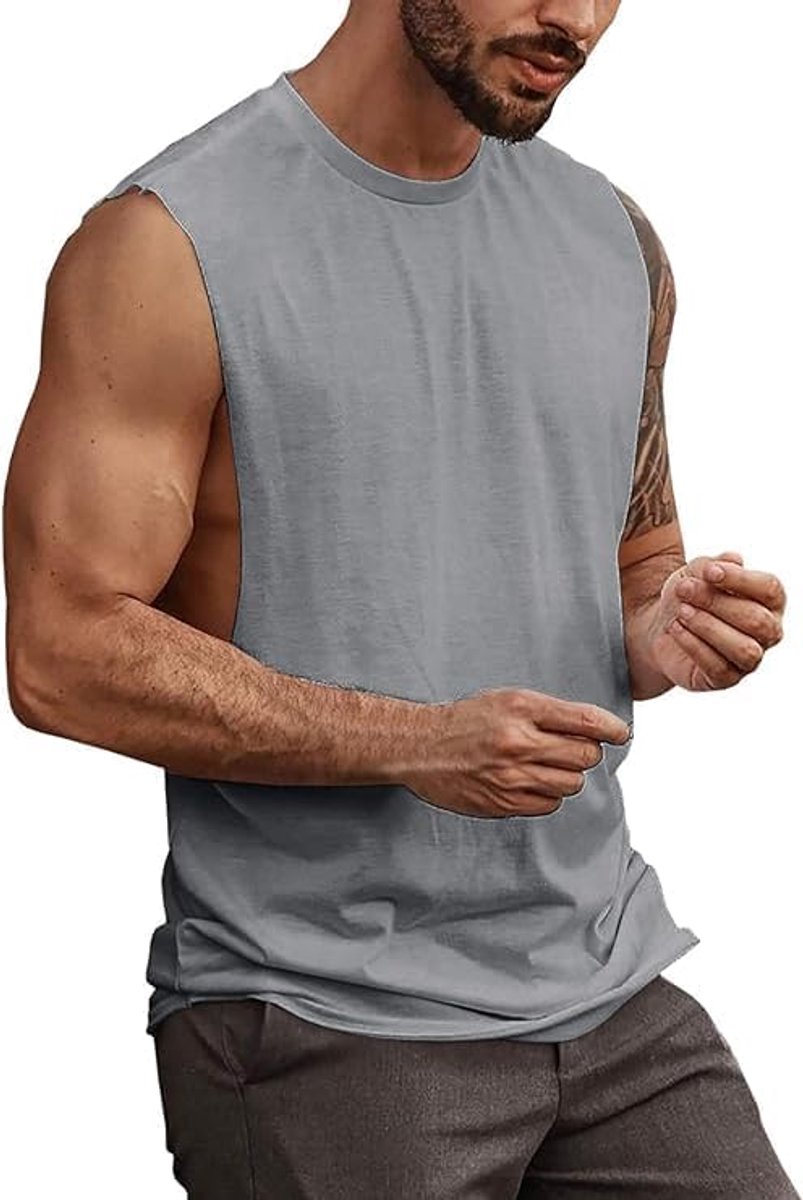 Heren tanktop mouwloos spiershirt zomer katoen onderhemd sport fitness bodybuilding shirts regular fit ademende workout okselshirts