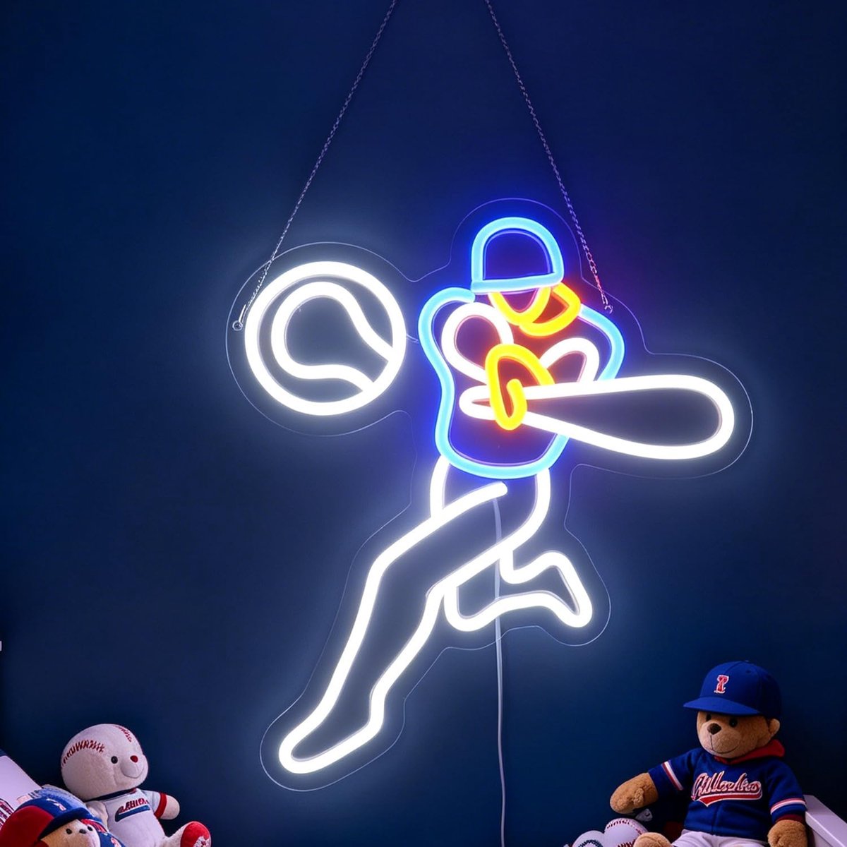 neonbord, sport neon licht teken led decoraties oplichten borden, honkbal club lichten, speelkamer muur kunst decoraties kerst verjaardagscadeaus