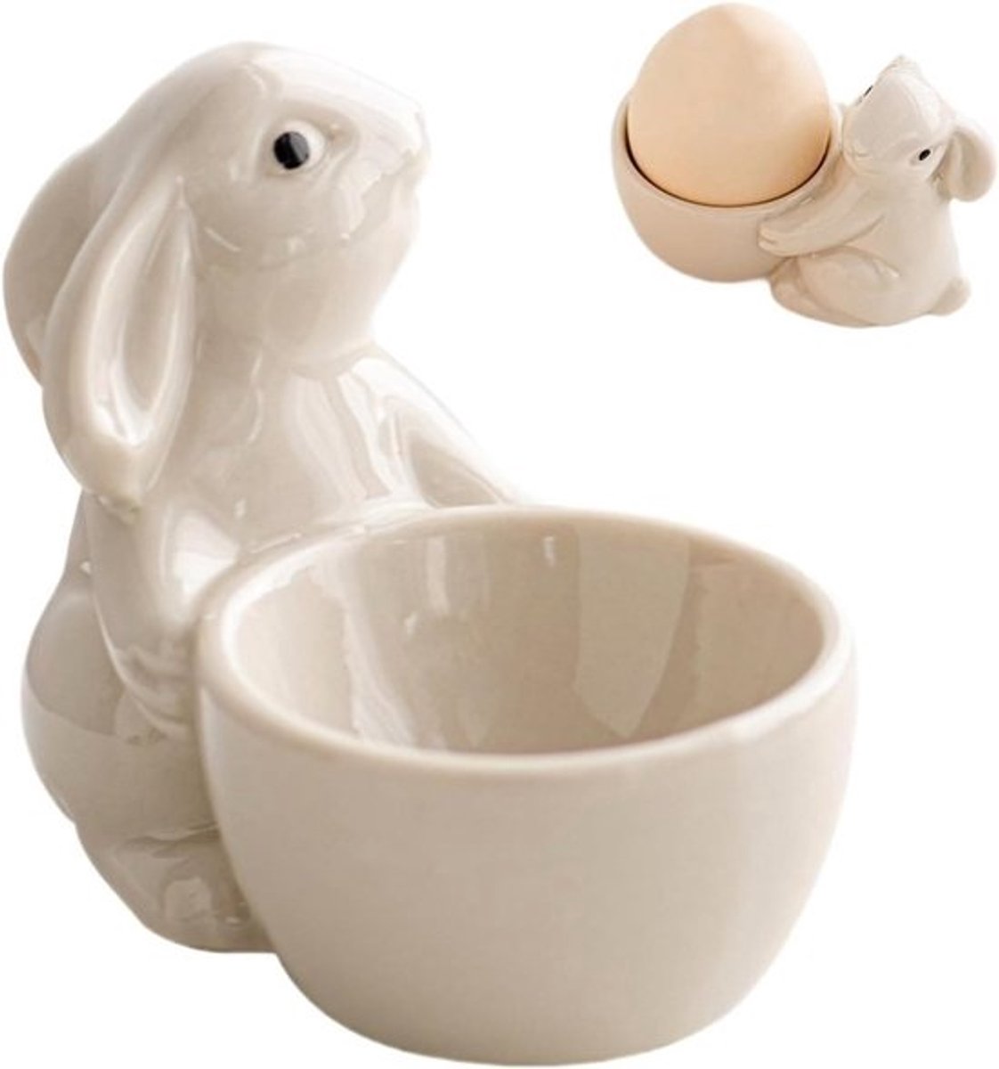 Keramische Eierdopjes - Konijn Beker - Ontbijt Serveren - Antislip Bodem - 8.5x7 cm - Veelkleurig