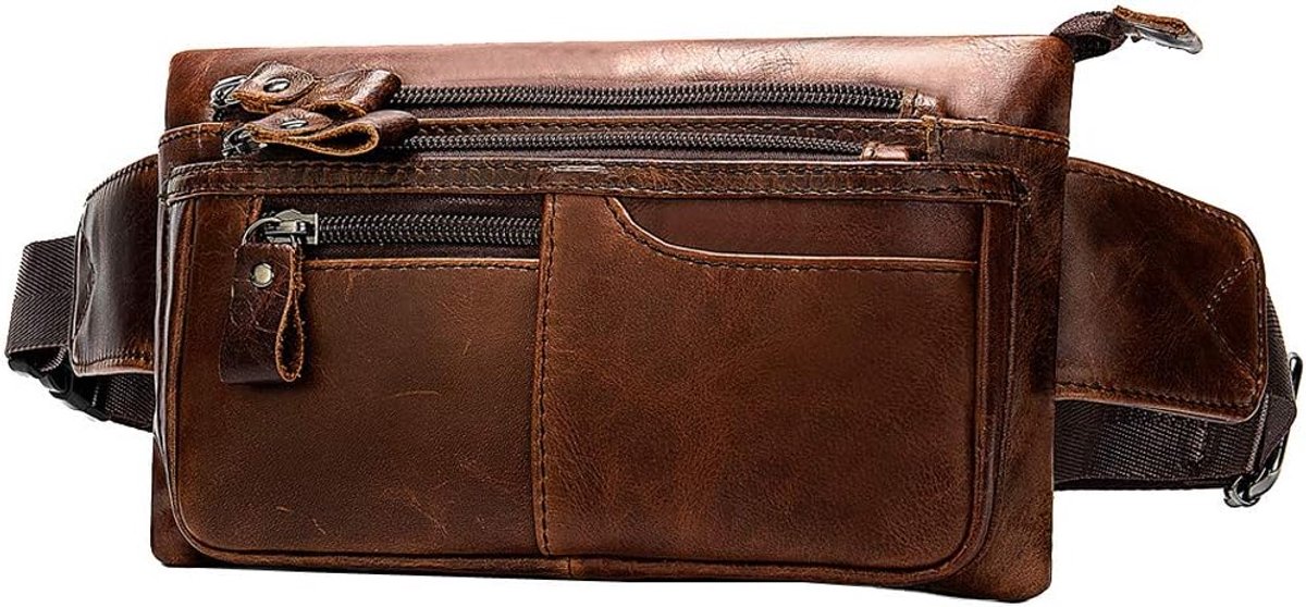 Leren heuptas voor dames en heren, heuptas voor reizen, hardlopen, wandelen, kamperen, mobiele telefoon, zakje