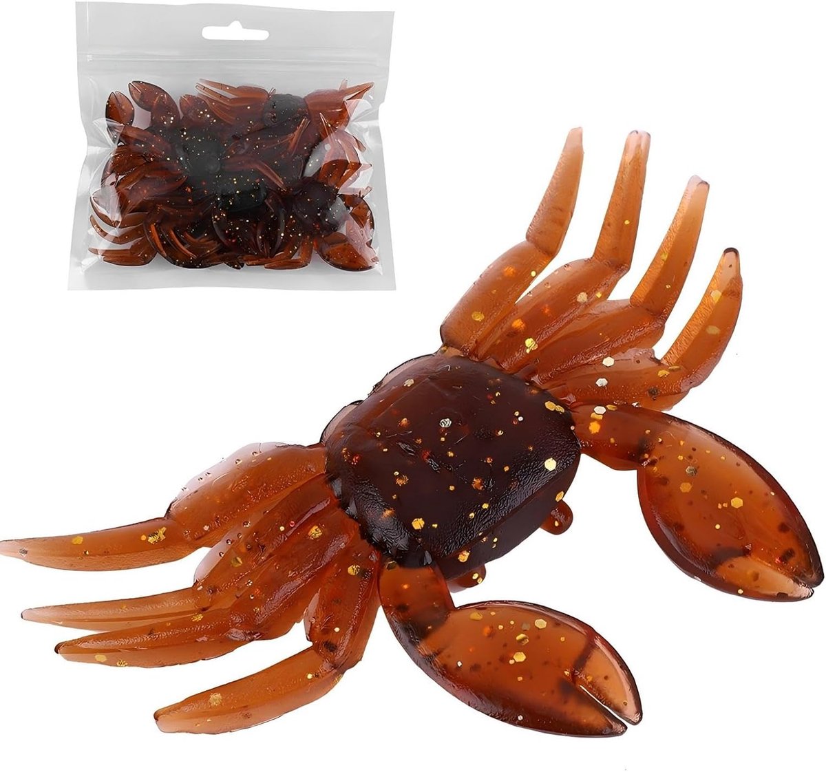 Krab Aas, 10st Kunstmatige Plastic Zachte Krab Lokken 3D Simulatie Zoetwater Visaas