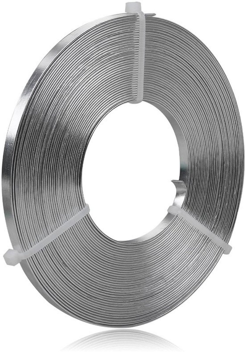 Aluminium Platte Draad - Knutseldraad Metaaldraad - Sieraden Maken - Flexibel en Stabiel - 10m x 5mm - Zilver