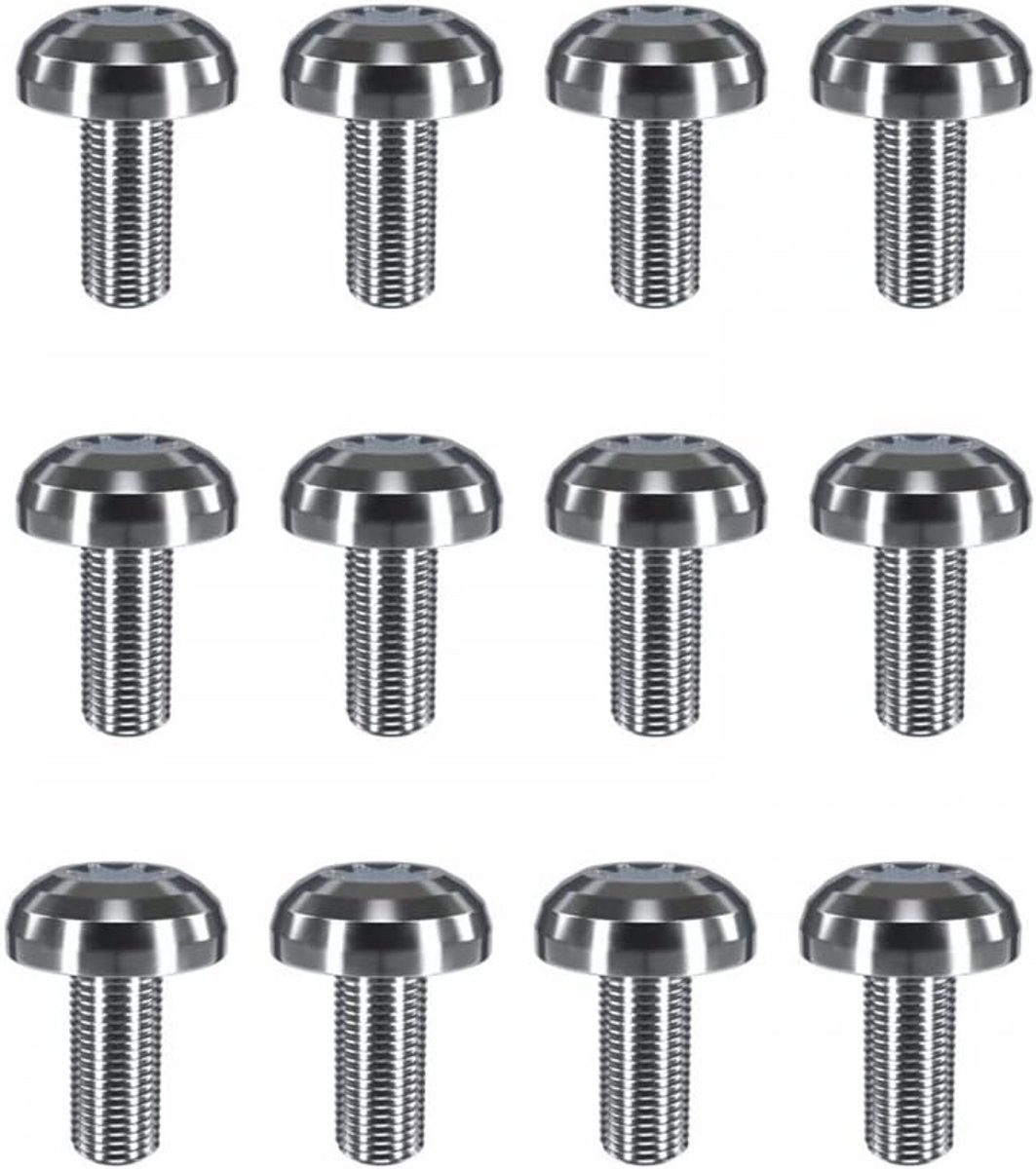 Dailygoods- Rembouten 12 Stuks - M5x10mm - TC4 Titanium - Lichtgewicht - Corrosiebestendig - PVD Coating - Schroeven