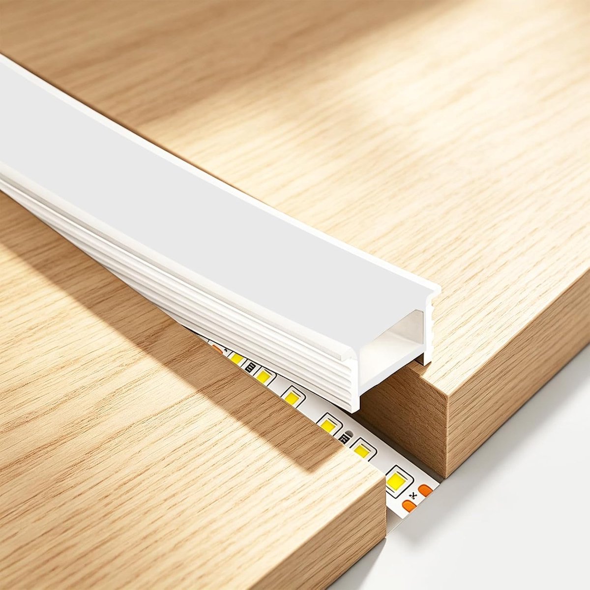 Led-profiel, siliconen, neon, flexibel, melkwitte afdekking als diffuser, voor doe-het-zelf meubels, plafonds, woonkamer, geschikt voor lijsten ≤ 18 mm, onberispelijke lichtlijn, zonder