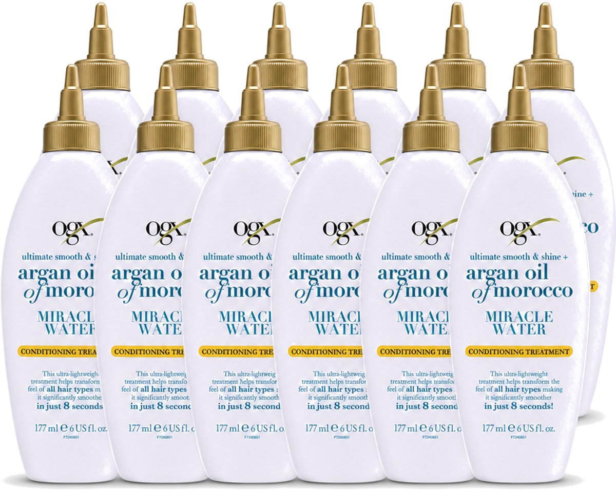 12 x OGX - Argan Oil of Morocco - Miracle Water - Lichtgewicht Hydratie - 177 ml - Voordeelverpakking - 12 stuks