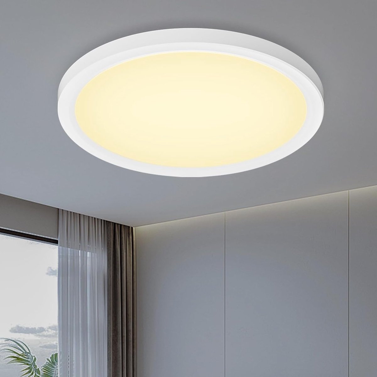 Plafondlamp LED 18W, plafondlamp rond 3000K, voor slaapkamer, woonkamer, kinderkamer
