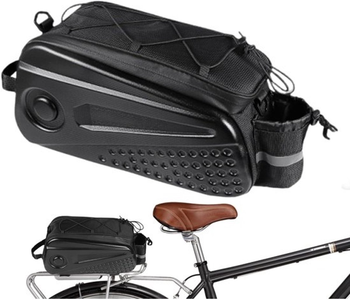 Fietsrugzak - Fietstas Bagagedrager - Fietsen Opbergen - Waterdichte Hardcase - 8.6L - Zwart