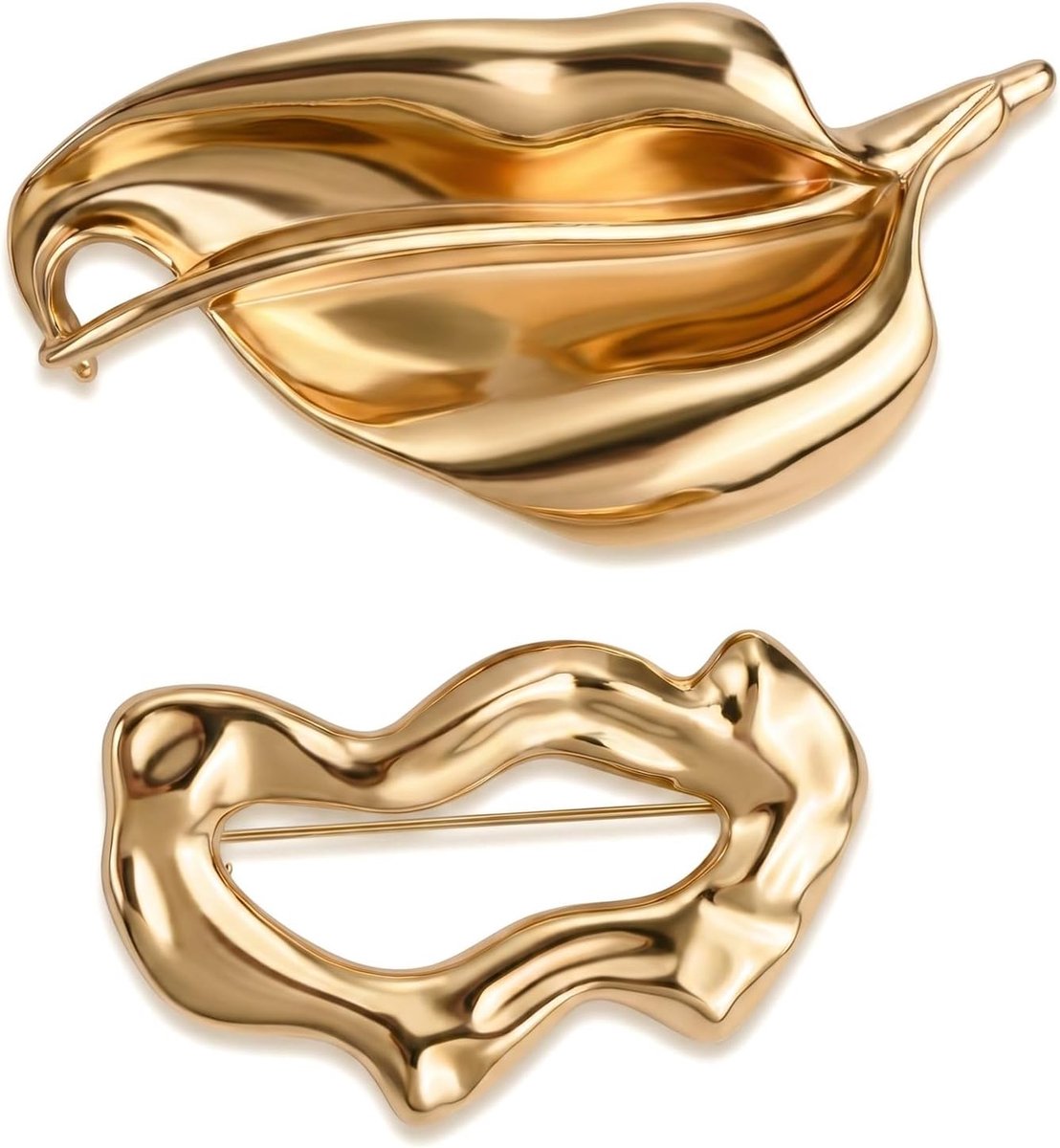 Broches sieraden voor kleding goud onregelmatige geometrie broche dames vintage mode-accessoires voor pakken, jurken, sjaals en avondjurken