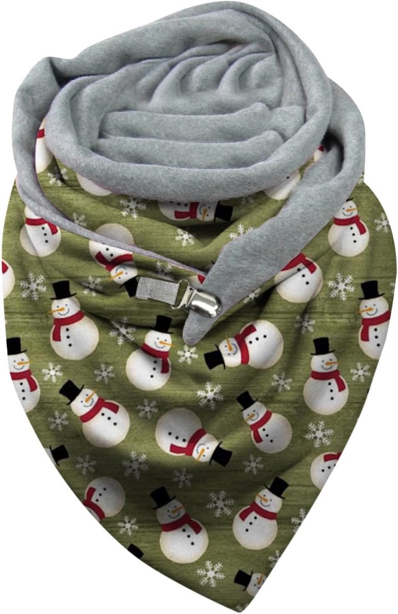 herfst winter sjaal Kerstmis sneeuwpop print zachte knop casual warme wrap sjaals foulard hals bandana