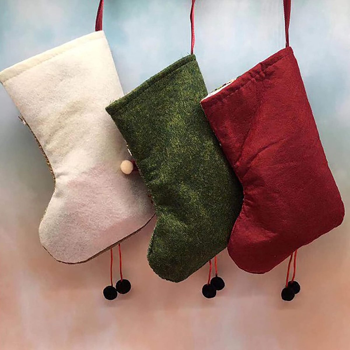 Kousenset van 3, Kerstkous Snoepzak, Grote Kerstkousen voor Boomdecoratie, Hangende Kousen voor Open Haard, Kerstsok Snoepgeschenkzak, Thema Kerstman, Sneeuwman, Rendier