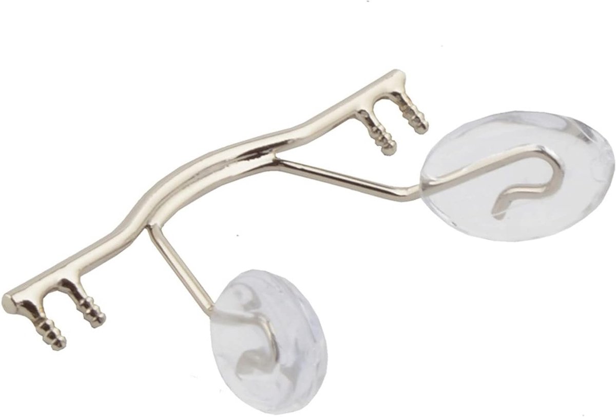 10 stuks, RVS Bril Neusbrug Met Neus Pad, Randloze Bril Neus Pads, Bril Neus Pad Houder, (Color : Silver)
