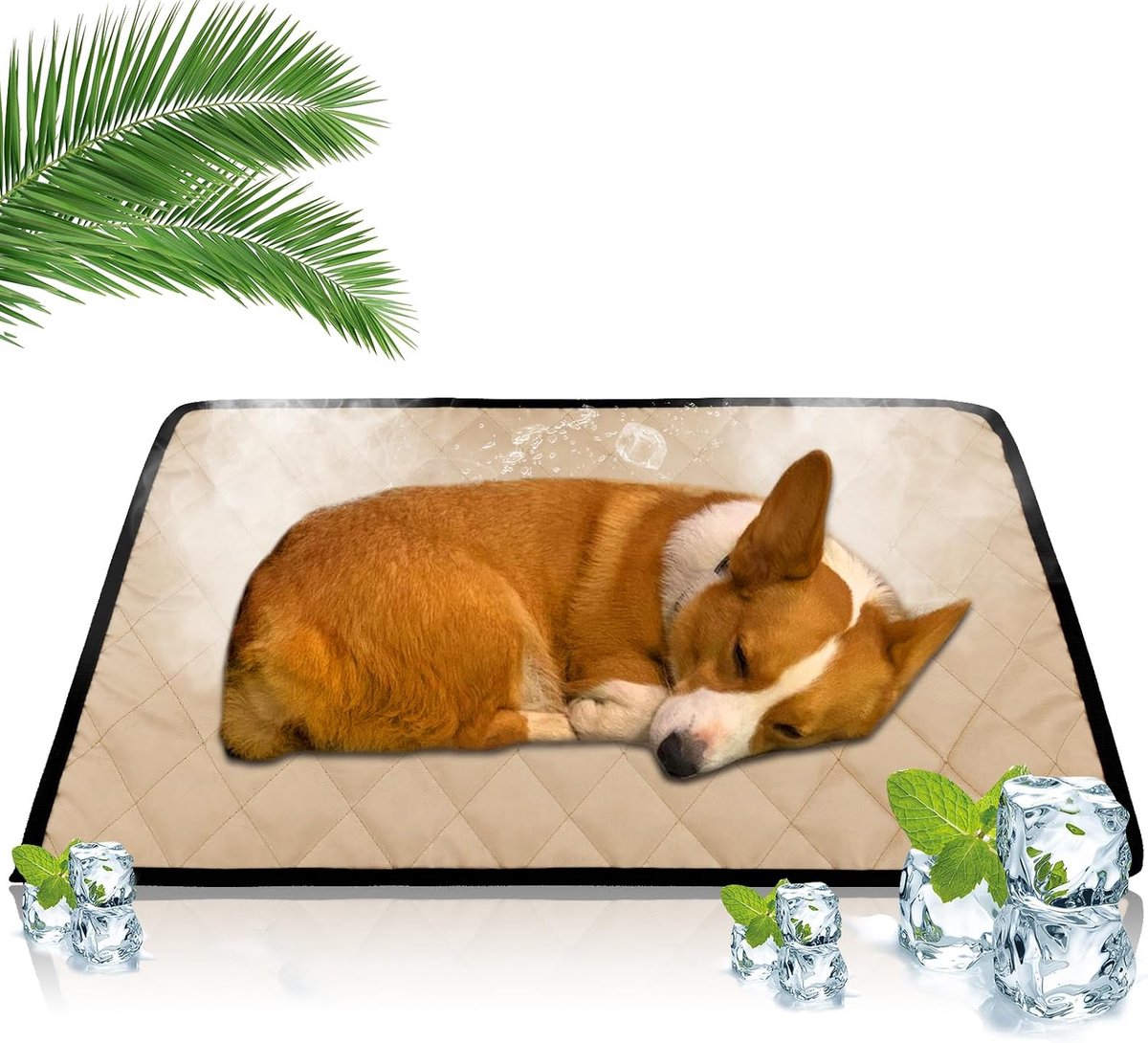 Koelmat voor honden, zelfkoelende mat voor huisdieren en katten, duurzame koelmat voor huisdieren, niet-giftig koud bed, wasbaar voor kennelkrat, autobank, binnen en buiten, huisdieren konijnen
