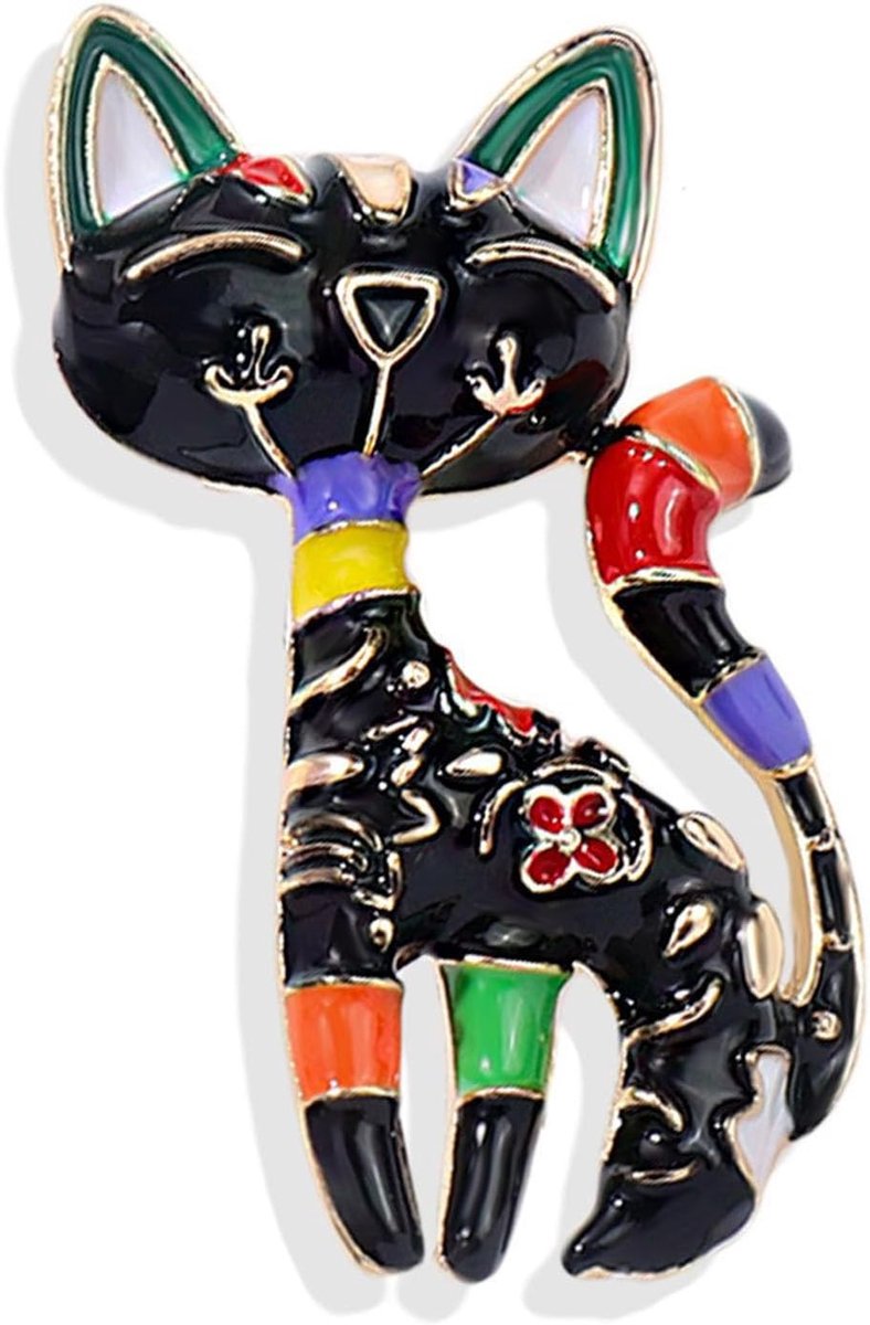 Strass Kat Broche Pin Kristal Kitten Emaille Pin Klassiek Dier Kat Lapel Pin Badge Jurk Trui Sjaals Sieraden Accessoires Voor Vrouwen Huisdier Liefhebbers