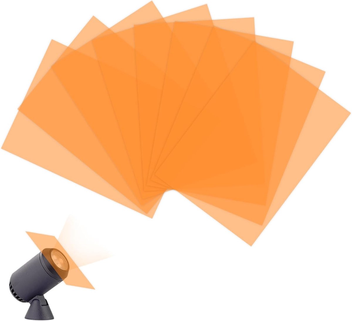 8 stuks kleurfolies gelfilter film kleurcorrectie gel lichtfilter oranje