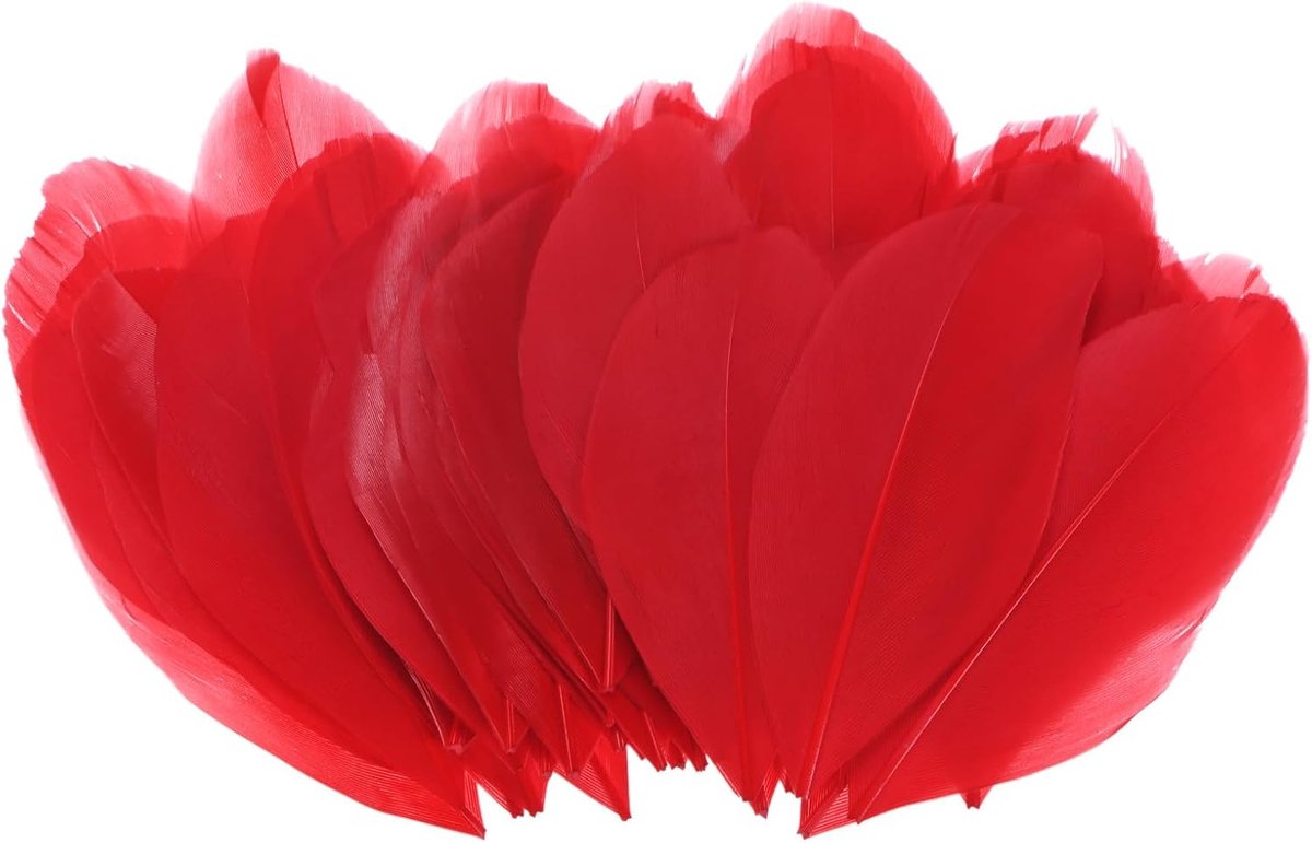 Veren om te knutselen, rood 1,57 - 3,15 inch natuurlijke ganzenveren pluizige pluim voor bruiloft tafelstukjes/dromenvanger, doe-het-zelf ambachten decoraties veren