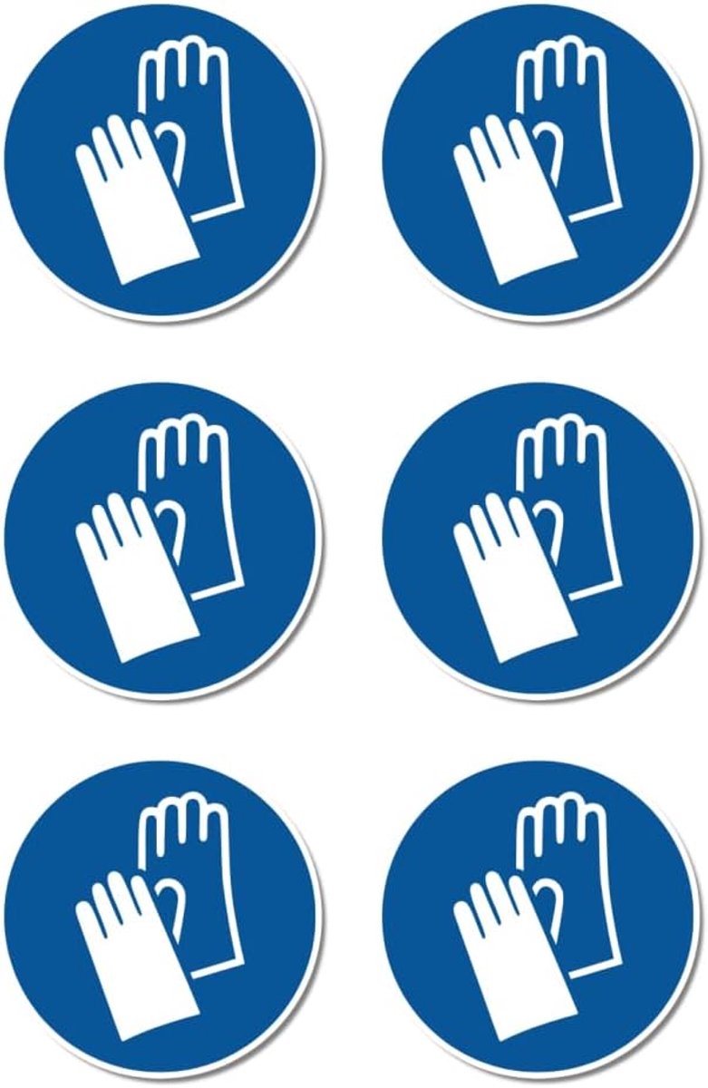 Gebruiken: M009 - DIN EN ISO 7010 / ASR A1.3 - stickers: Ø 5 cm, 6 stuks